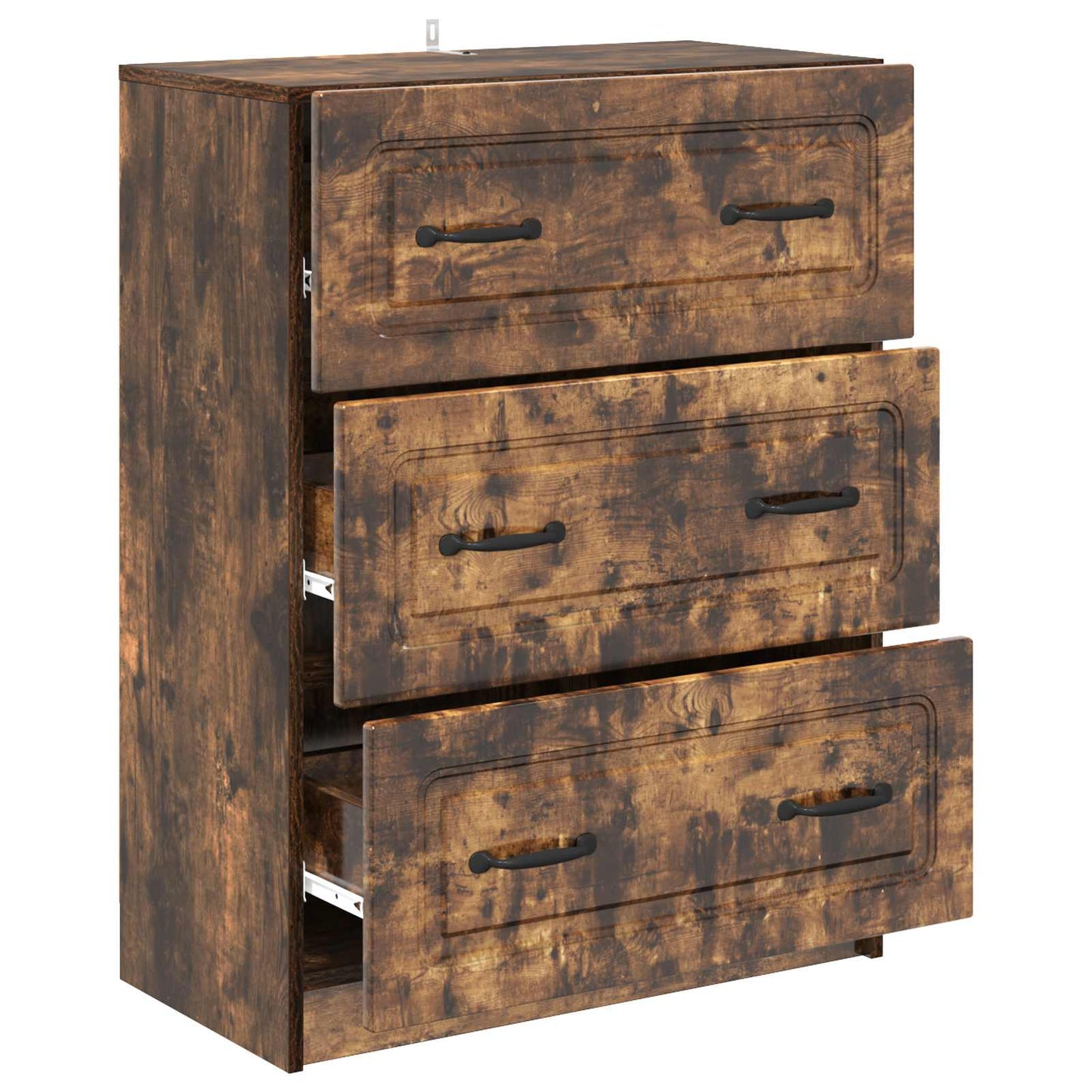 vidaXL Drawer Cabinet Smoked Oak 66 x 34.5 x 87 cm Engineered Wood
