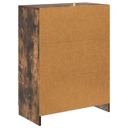 vidaXL Drawer Cabinet Smoked Oak 66 x 34.5 x 87 cm Engineered Wood