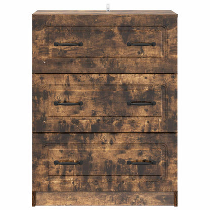 vidaXL Drawer Cabinet Smoked Oak 66 x 34.5 x 87 cm Engineered Wood