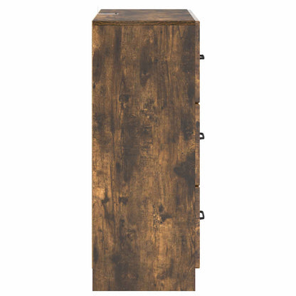 vidaXL Drawer Cabinet Smoked Oak 66 x 34.5 x 87 cm Engineered Wood