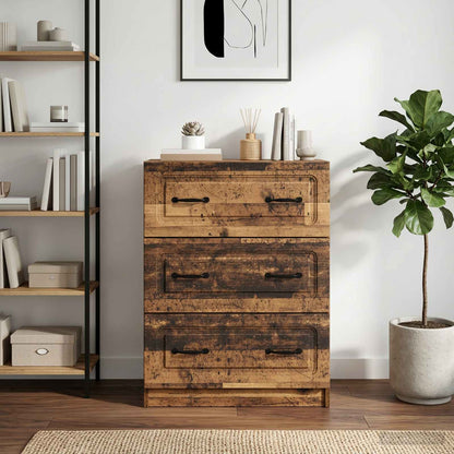 vidaXL Drawer Cabinet Old Wood 66 x 34.5 x 87 cm Engineered Wood