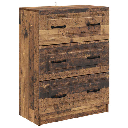 vidaXL Drawer Cabinet Old Wood 66 x 34.5 x 87 cm Engineered Wood