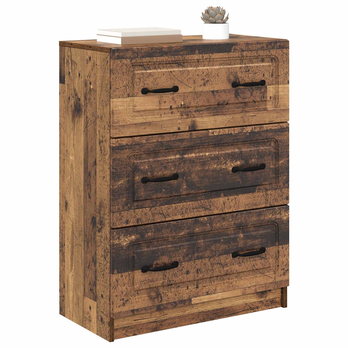 vidaXL Drawer Cabinet Old Wood 66 x 34.5 x 87 cm Engineered Wood