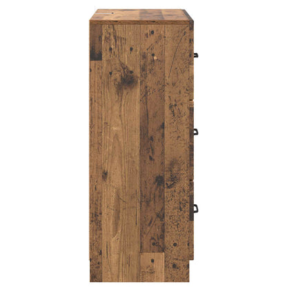 vidaXL Drawer Cabinet Old Wood 66 x 34.5 x 87 cm Engineered Wood