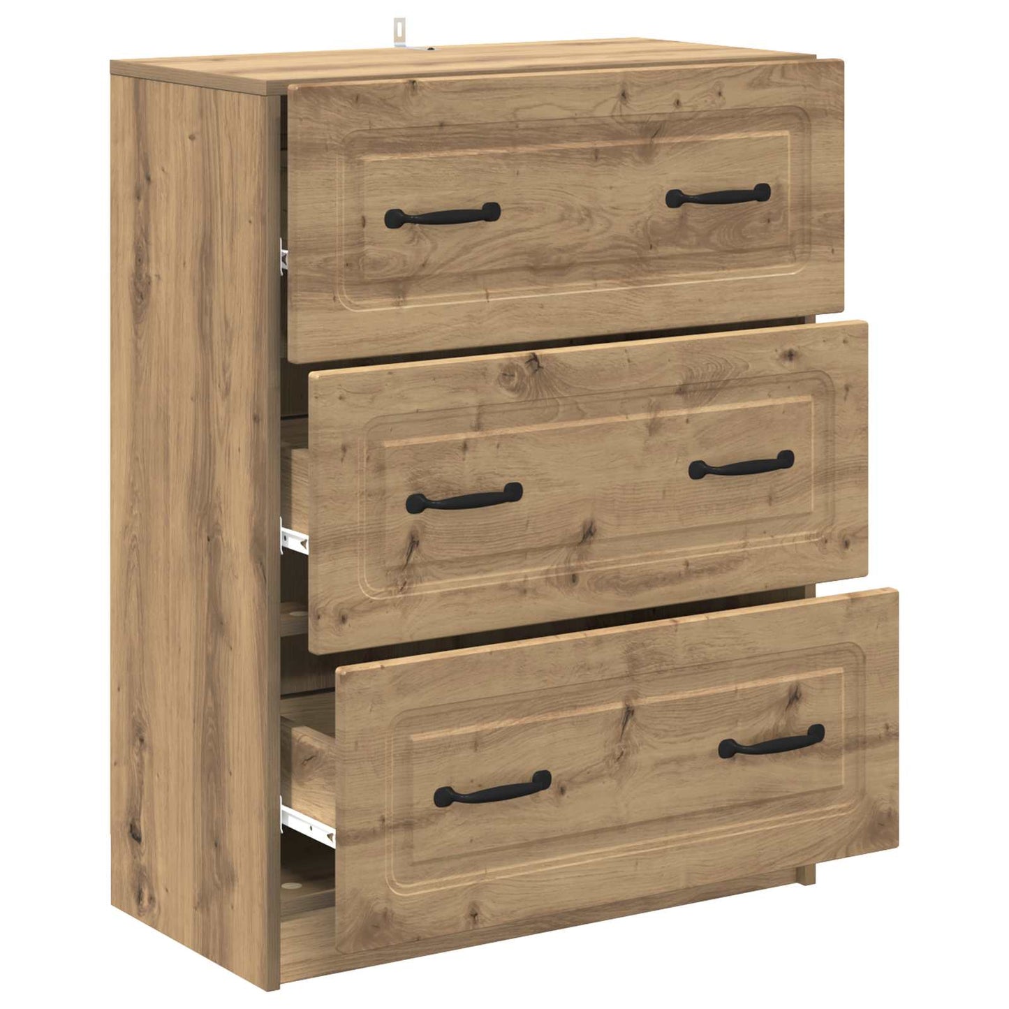 vidaXL Drawer Cabinet Artisan Oak 66 x 34.5 x 87 cm Engineered Wood
