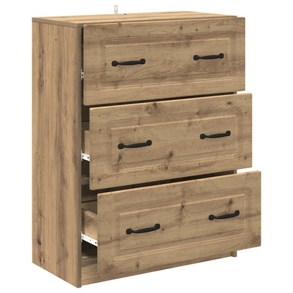 vidaXL Drawer Cabinet Artisan Oak 66 x 34.5 x 87 cm Engineered Wood