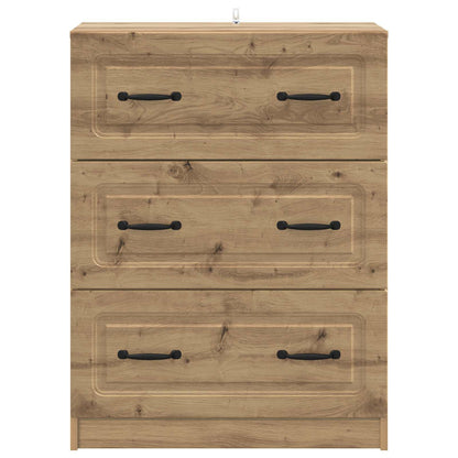 vidaXL Drawer Cabinet 66 x 34.5 x 87 cm Engineered Wood Artisan Oak
