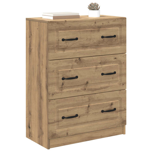 vidaXL Drawer Cabinet Artisan Oak 66 x 34.5 x 87 cm Engineered Wood