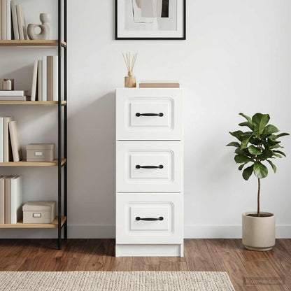 vidaXL Drawer Cabinet White 33 x 34.5 x 87 cm Engineered Wood