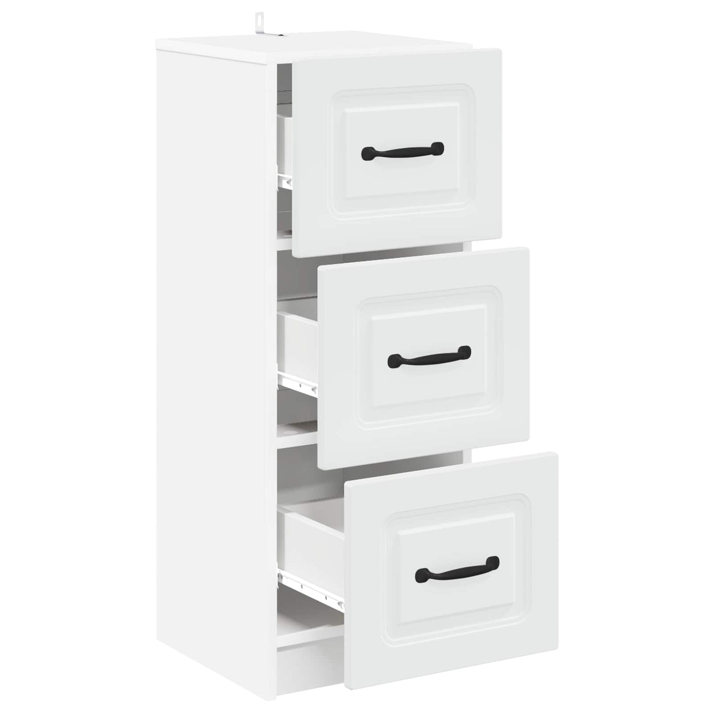 vidaXL Drawer Cabinet White 33 x 34.5 x 87 cm Engineered Wood