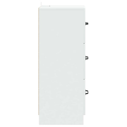 vidaXL Drawer Cabinet White 33 x 34.5 x 87 cm Engineered Wood
