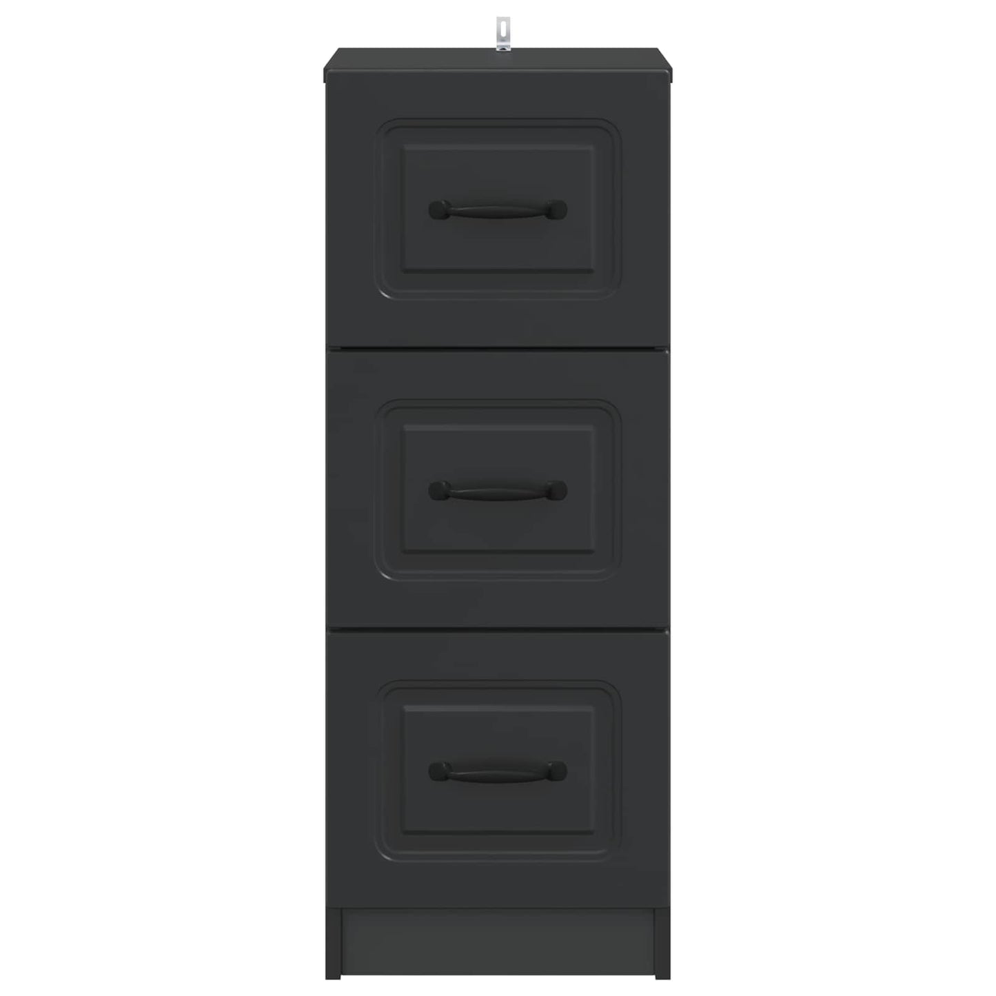 vidaXL Drawer Cabinet Black 33 x 34.5 x 87 cm Engineered Wood