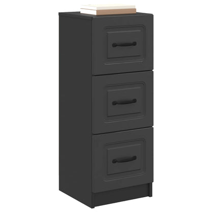 vidaXL Drawer Cabinet Black 33 x 34.5 x 87 cm Engineered Wood