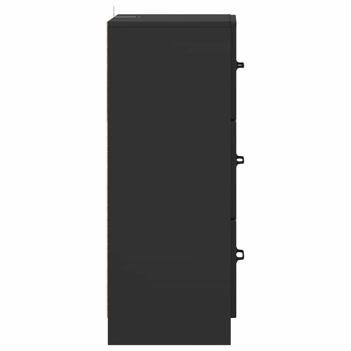vidaXL Drawer Cabinet Black 33 x 34.5 x 87 cm Engineered Wood