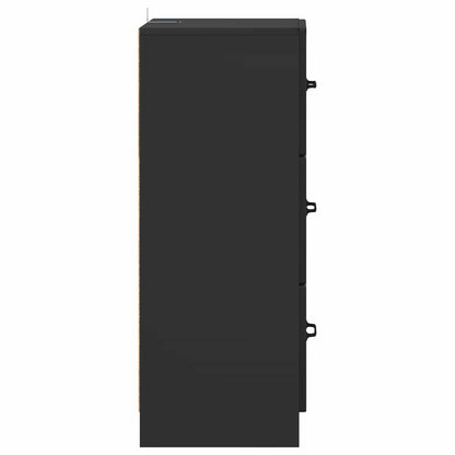 vidaXL Drawer Cabinet Black 33 x 34.5 x 87 cm Engineered Wood