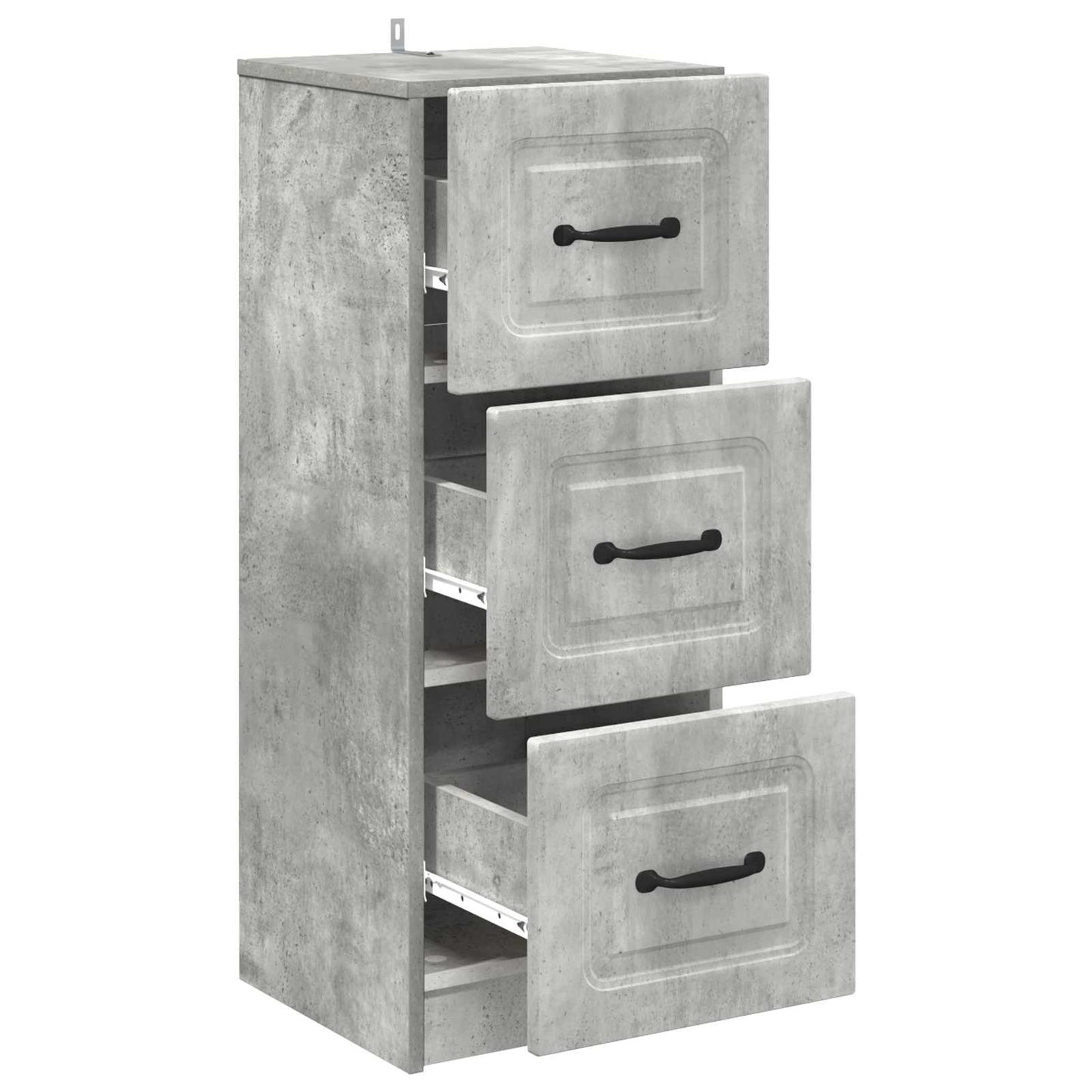 vidaXL Drawer Cabinet Concrete Grey 33 x 34.5 x 87 cm Engineered Wood