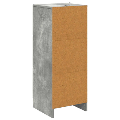 vidaXL Drawer Cabinet Concrete Grey 33 x 34.5 x 87 cm Engineered Wood