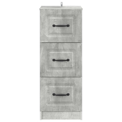 vidaXL Drawer Cabinet Concrete Grey 33 x 34.5 x 87 cm Engineered Wood