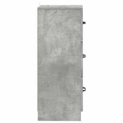 vidaXL Drawer Cabinet Concrete Grey 33 x 34.5 x 87 cm Engineered Wood