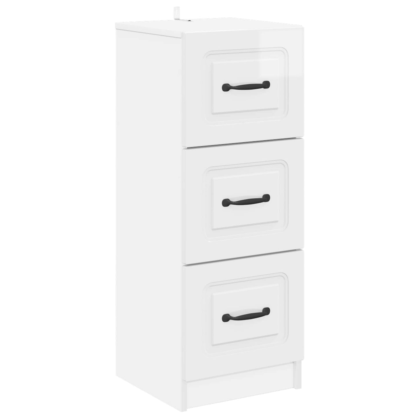vidaXL Drawer Cabinet High Gloss White 33 x 34.5 x 87 cm