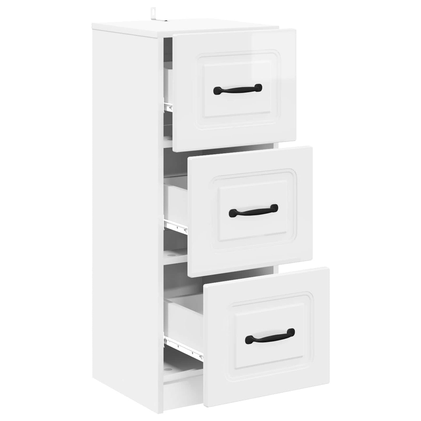 vidaXL Drawer Cabinet High Gloss White 33 x 34.5 x 87 cm