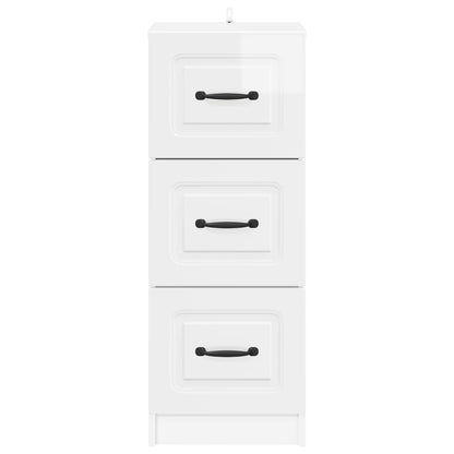 vidaXL Drawer Cabinet High Gloss White 33 x 34.5 x 87 cm