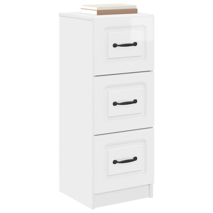 vidaXL Drawer Cabinet High Gloss White 33 x 34.5 x 87 cm