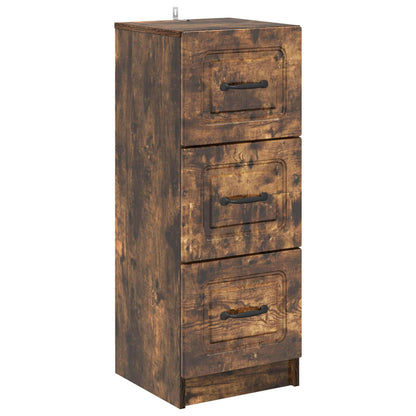 vidaXL Drawer Cabinet Smoked Oak 33 x 34.5 x 87 cm Engineered Wood