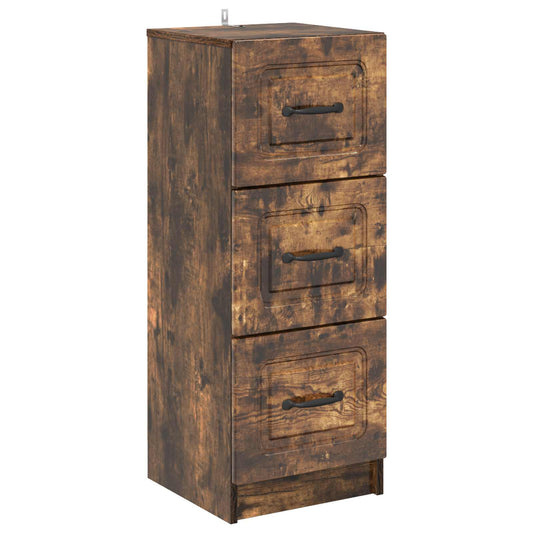 vidaXL Drawer Cabinet Smoked Oak 33 x 34.5 x 87 cm Engineered Wood
