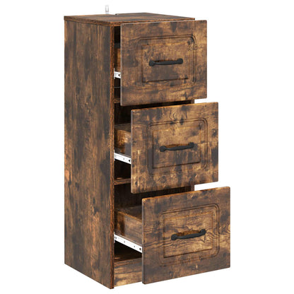 vidaXL Drawer Cabinet Smoked Oak 33 x 34.5 x 87 cm Engineered Wood