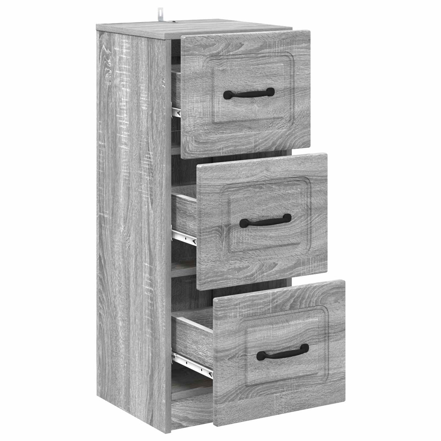 vidaXL Drawer Cabinet Grey Sonoma 33 x 34.5 x 87 cm Engineered Wood