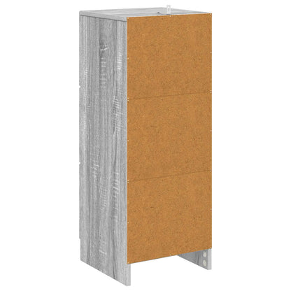 vidaXL Drawer Cabinet Grey Sonoma 33 x 34.5 x 87 cm Engineered Wood