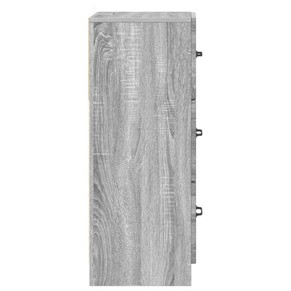 vidaXL Drawer Cabinet Grey Sonoma 33 x 34.5 x 87 cm Engineered Wood