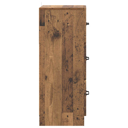 vidaXL Drawer Cabinet Old Wood 33 x 34.5 x 87 cm Engineered Wood