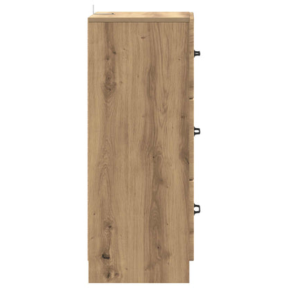 vidaXL Drawer Cabinet 33 x 34.5 x 87 cm Engineered Wood Artisan Oak
