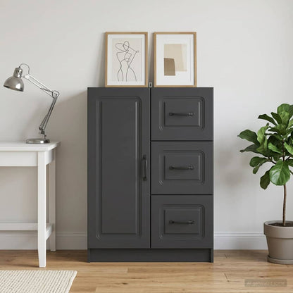 vidaXL Sideboard with Drawer Black 66 x 34.5 x 87 cm Engineered Wood