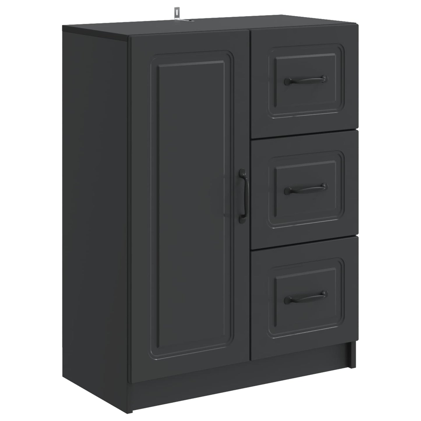 vidaXL Sideboard with Drawer Black 66 x 34.5 x 87 cm Engineered Wood