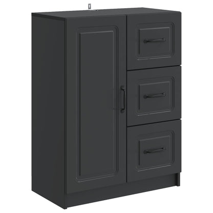 vidaXL Sideboard with Drawer Black 66 x 34.5 x 87 cm Engineered Wood