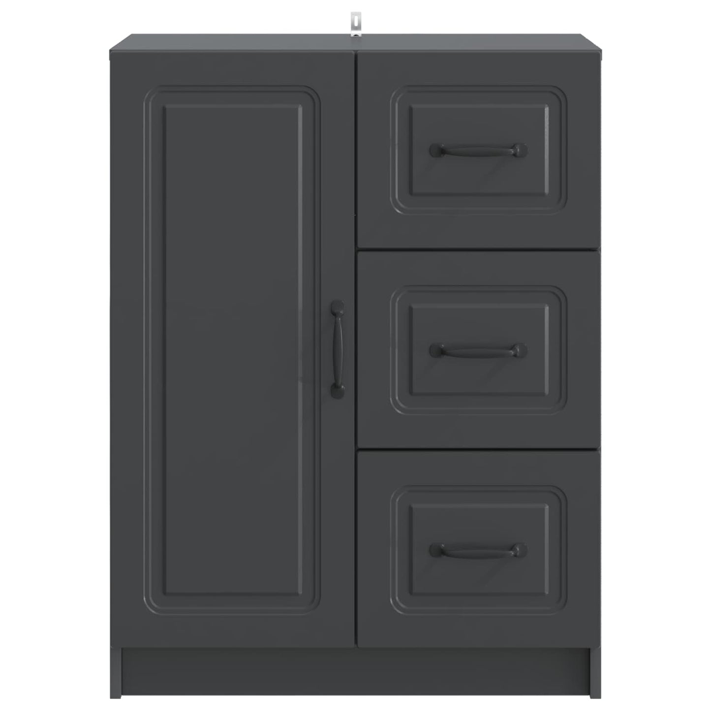 vidaXL Sideboard with Drawer Black 66 x 34.5 x 87 cm Engineered Wood