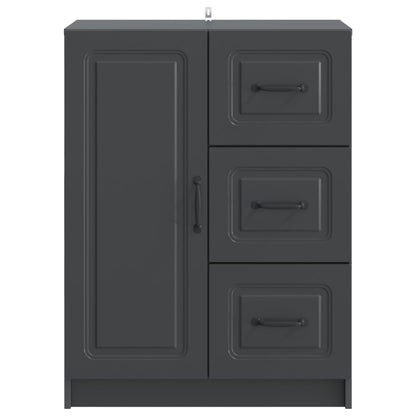 vidaXL Sideboard with Drawer Black 66 x 34.5 x 87 cm Engineered Wood