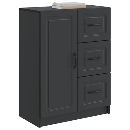 vidaXL Sideboard with Drawer Black 66 x 34.5 x 87 cm Engineered Wood