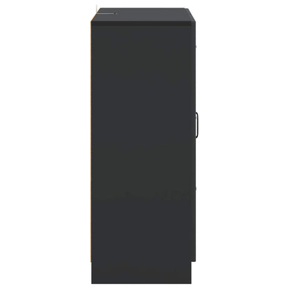 vidaXL Sideboard with Drawer Black 66 x 34.5 x 87 cm Engineered Wood