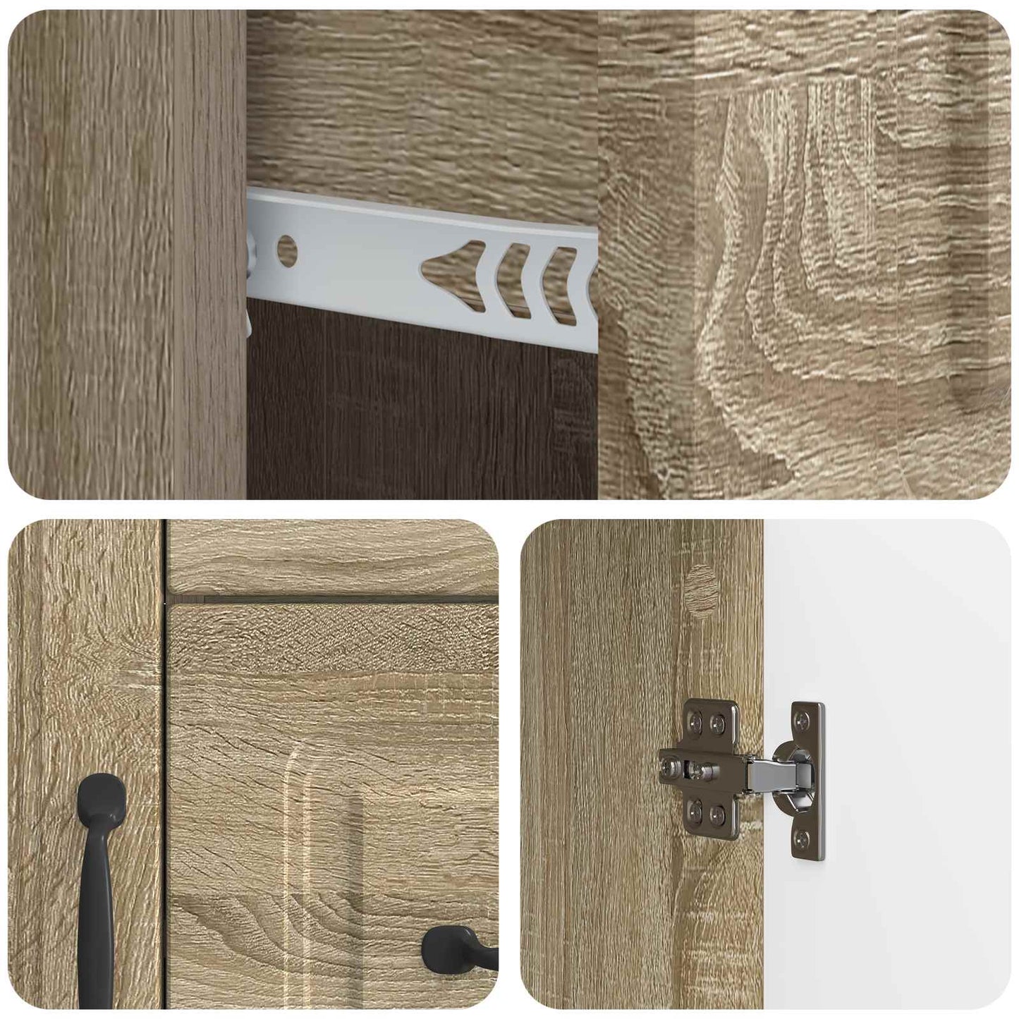vidaXL Sideboard Sonoma Oak 66 x 34.5 x 87 cm Engineered Wood