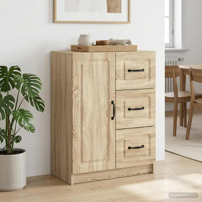 vidaXL Sideboard Sonoma Oak 66 x 34.5 x 87 cm Engineered Wood