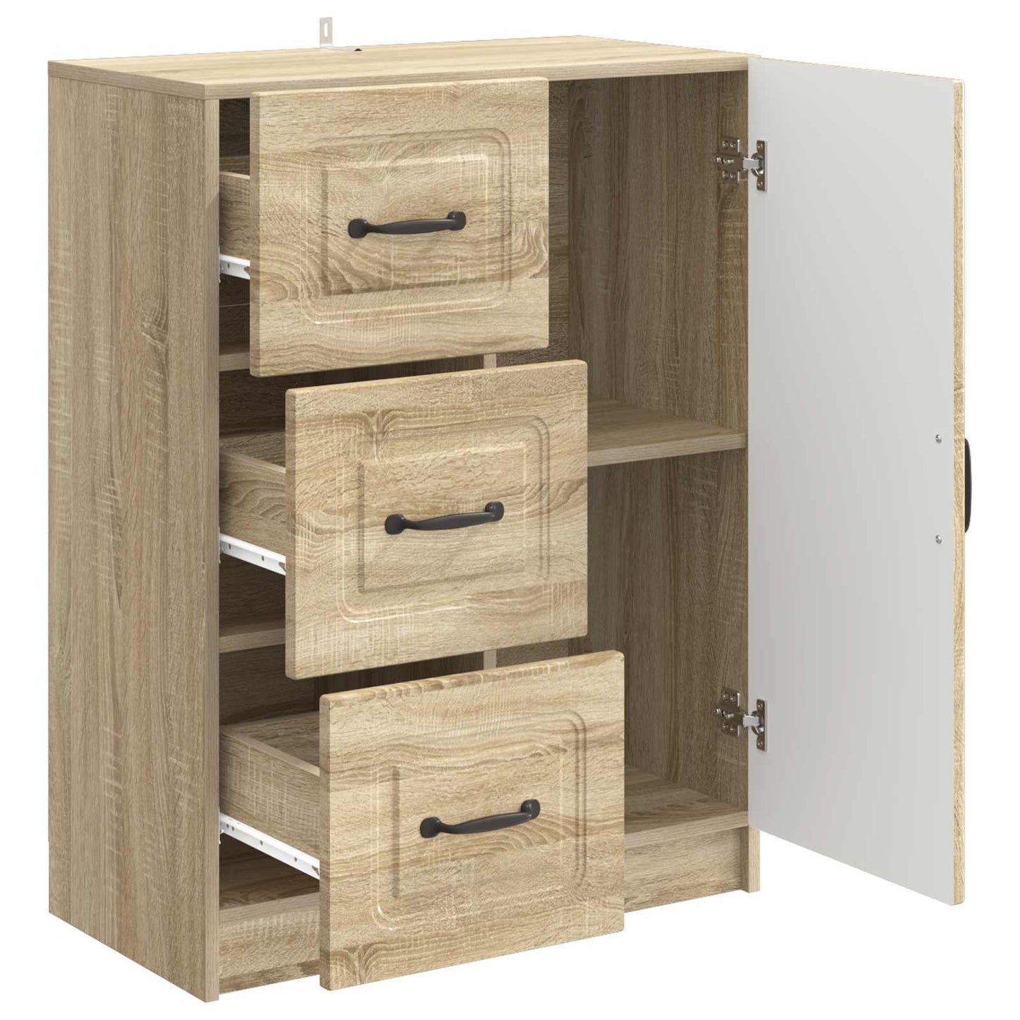 vidaXL Sideboard Sonoma Oak 66 x 34.5 x 87 cm Engineered Wood
