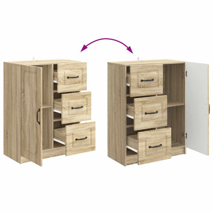 vidaXL Sideboard Sonoma Oak 66 x 34.5 x 87 cm Engineered Wood