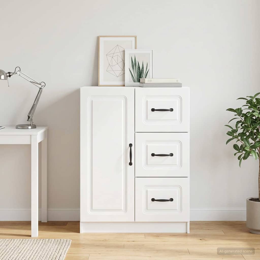 vidaXL Sideboard High Gloss White 66 x 34.5 x 87 cm Engineered Wood