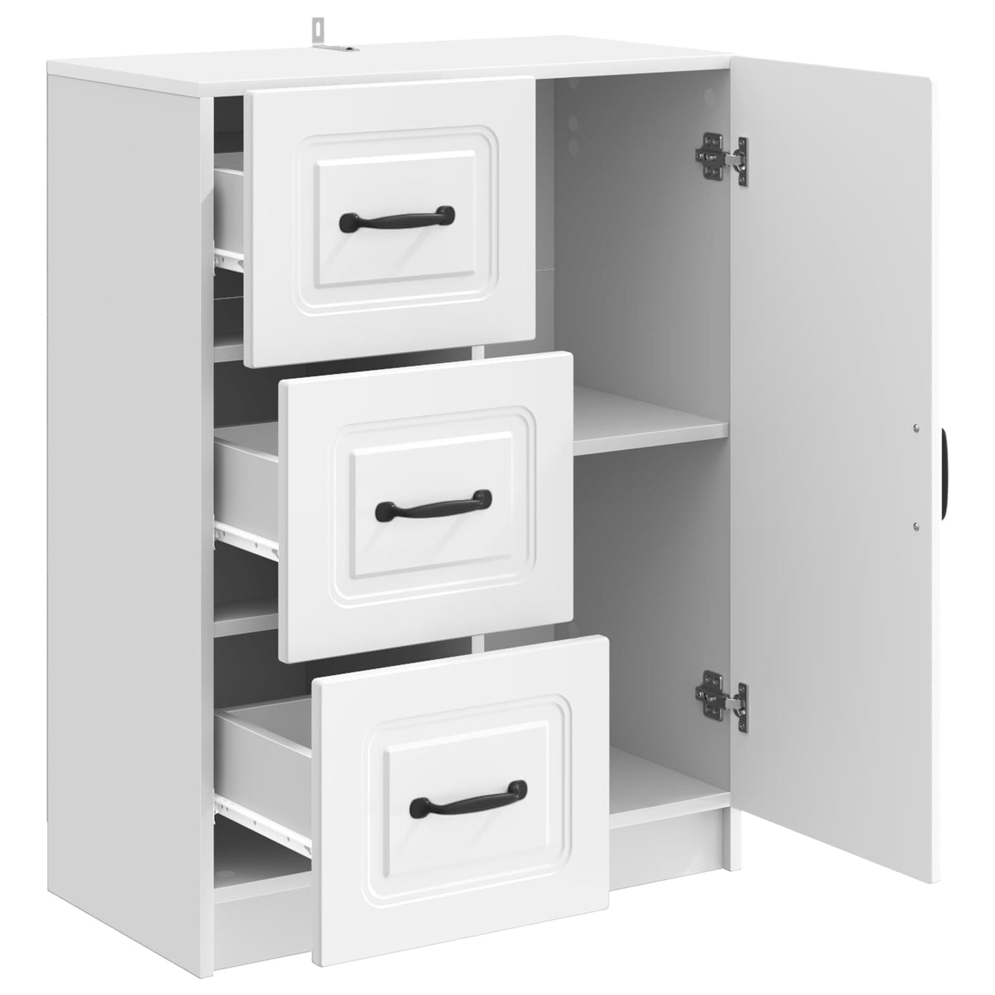 vidaXL Sideboard High Gloss White 66 x 34.5 x 87 cm Engineered Wood