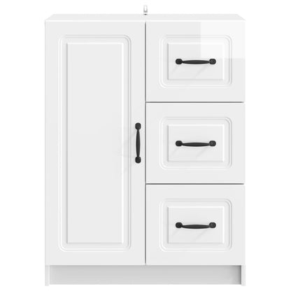 vidaXL Sideboard High Gloss White 66 x 34.5 x 87 cm Engineered Wood