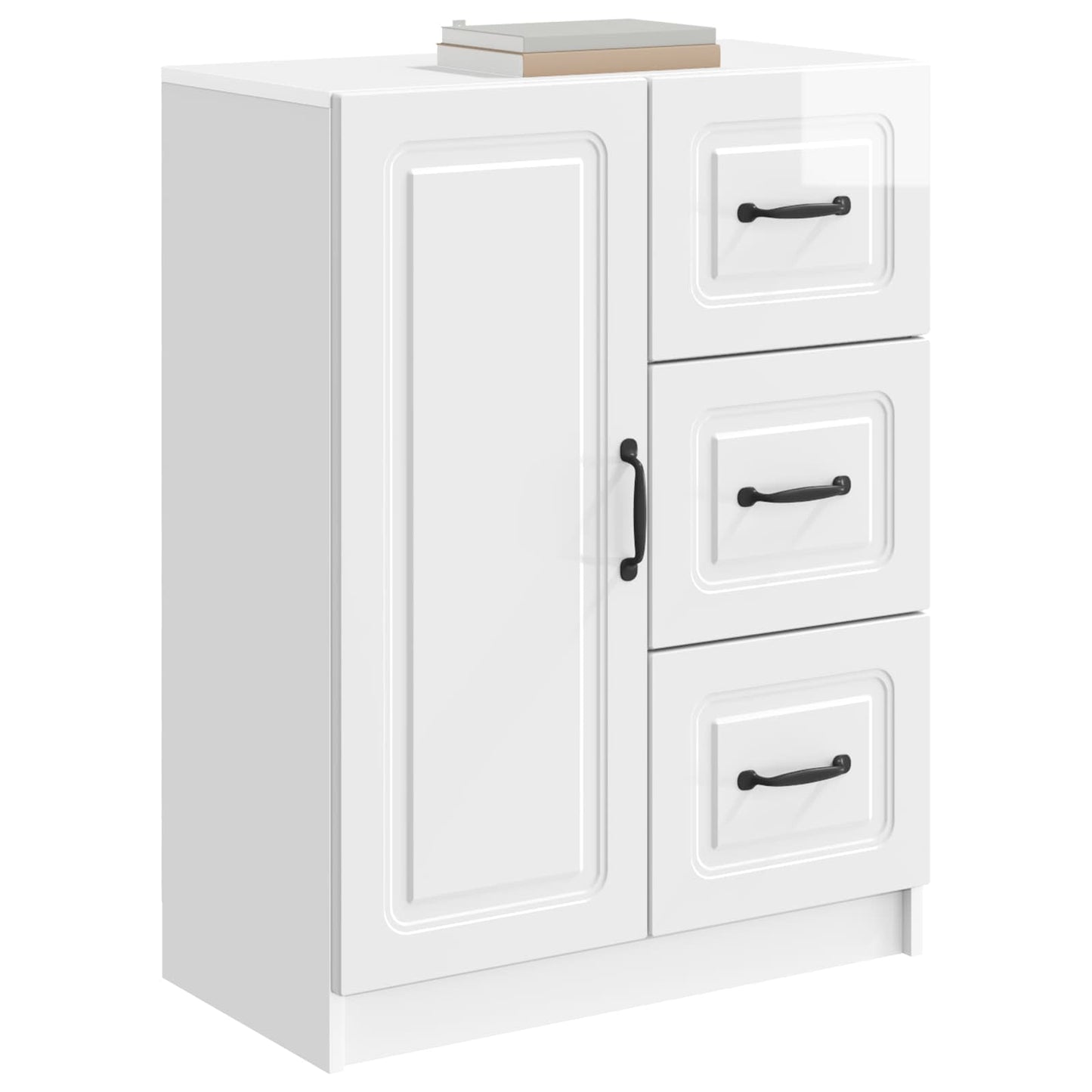 vidaXL Sideboard High Gloss White 66 x 34.5 x 87 cm Engineered Wood